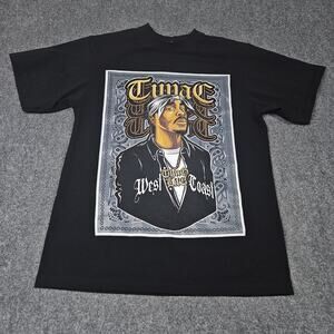 Tupac Shakur Tshirt Large Black Graphic Tee Portrait Thug‎ Life Shaka Wear